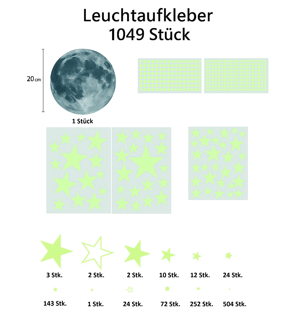 Sternheim - Mond-Stern-Aufkleber