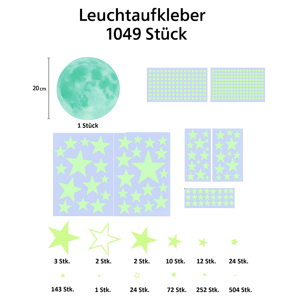 Sternheim - Mond-Stern-Aufkleber