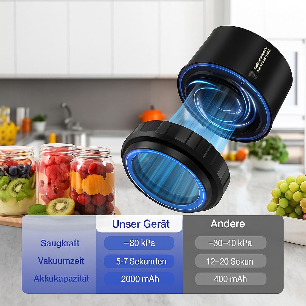GlasVakuum Pro – Elektrischer Vakuumierer für Einmachgläser